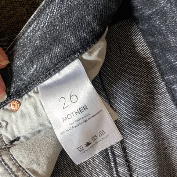 MOTHER Distressed Black Jeans, Size 26 - Picture 2 of 3